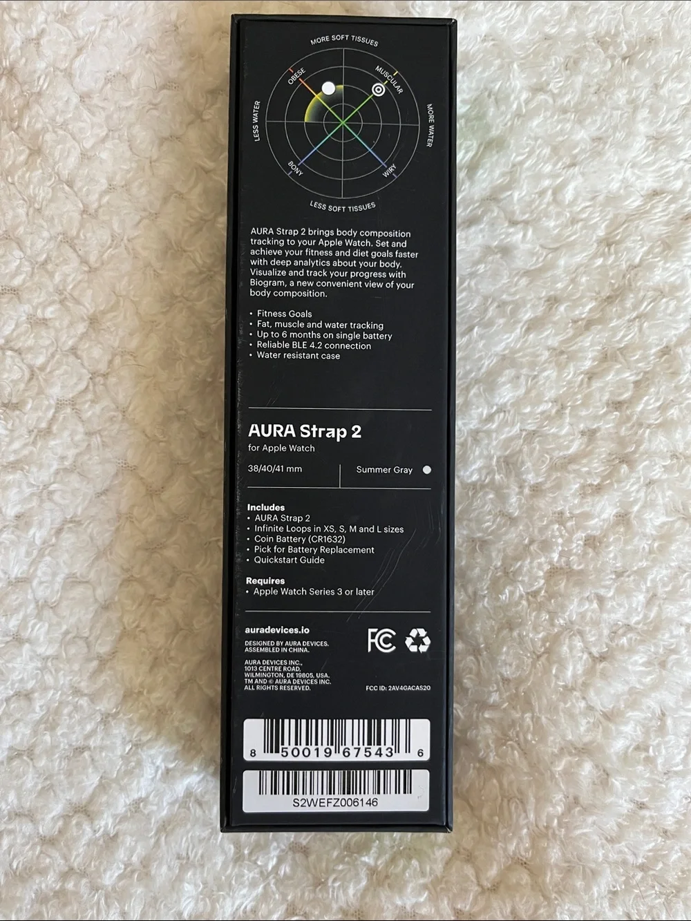 Aura Strap 2 White Sport Band 41mm EUC